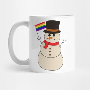 Gay pride Snowman. Merry Christmas celebration. Mug